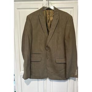 Calvin Klein 100% Linen Blazer 42R Extreme Slim Fit Beige Sport Coat Jacket